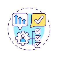Responsibilities multi color concept icon. Operational efficiency, task management. Round shape line illustration. Abstract idea. Graphic design. Easy to use in infographic, presentation vector
