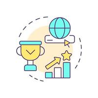 Popularity-based recommendations multi color concept icon. Service quality, user rating. Online marketing. Round shape line illustration. Abstract idea. Graphic design. Easy to use article, blog post vector