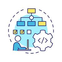 IT sops multi color concept icon. Regulatory compliance, information management. Round shape line illustration. Abstract idea. Graphic design. Easy to use in infographic, presentation vector