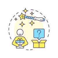 Serendipity multi color concept icon. User experience, personalized recommendations. Algorithms, marketing. Round shape line illustration. Abstract idea. Graphic design. Easy to use article, blog post vector