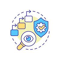 Order progress multi color concept icon. Task processing, monitoring. Regulatory compliance, control. Round shape line illustration. Abstract idea. Graphic design. Easy to use in infographic vector