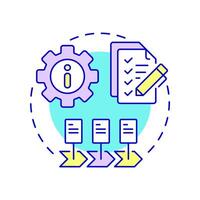 Work instructions multi color concept icon. Documentation management, checklist. Round shape line illustration. Abstract idea. Graphic design. Easy to use in infographic, presentation vector