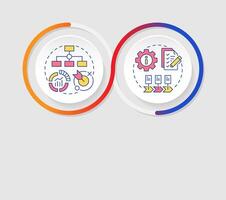 Standard operating procedure components infographics circles sequence. Guidelines, management. Visualization layout with 5 steps. Info chart loop process presentation vector