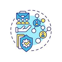 HR sops multi color concept icon. Human resources, compliance. Hiring, recruitment. Round shape line illustration. Abstract idea. Graphic design. Easy to use in infographic, presentation vector