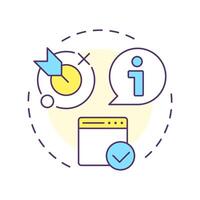 Accuracy multi color concept icon. Data collection, management. Information, marketing. Round shape line illustration. Abstract idea. Graphic design. Easy to use article, blog post vector