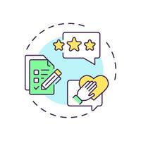 Explicit feedback multi color concept icon. User preferences, data management. Service rating. Round shape line illustration. Abstract idea. Graphic design. Easy to use article, blog post vector