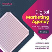 Digital Marketing Social Media And Instagram Post Template vector