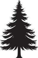 a black silhouette of a pine tree vector