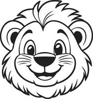 a lion head coloring page vector