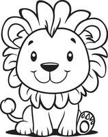lion coloring pages for kids vector
