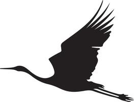 a silhouette of a crane flying in the air vector