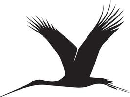 black silhouette of a bird flying in the air vector