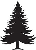a black and white silhouette of a pine tree vector