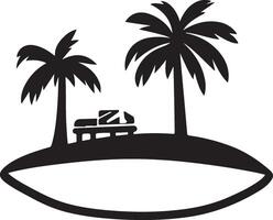an island with palm trees and a beach vector