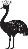 an ostrich with a crown on its head vector