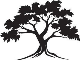 a black and white silhouette of a tree vector