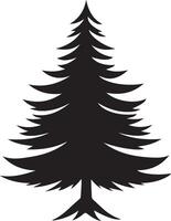 a black and white silhouette of a pine tree vector