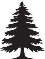 a black silhouette of a pine tree vector
