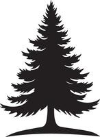 a black silhouette of a pine tree vector