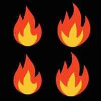 design 4 fire icons. flat design style design. icon set of fire icons vector