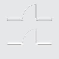Illustration Design of door and window icon. door and window icon seen from above. single door and single window design. suitable to add it to your house plan design vector
