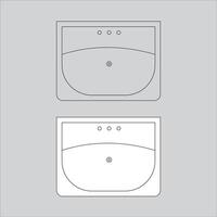Illustration Design of the sink icon. The design of the sink icon is square but the ends are not pointed but have a radius. Suitable for inserting it into your home plan design vector