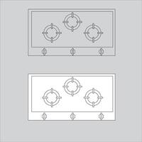 Illustration Design of stove icon, 3 burner stove design seen from above. usually suitable for your home design to look good vector