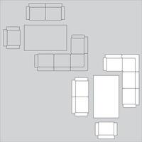 Illustration design of L-shaped sofa icon. Suitable for your home design. vector