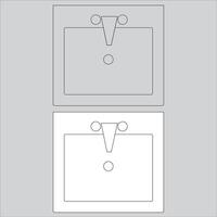 Illustration Design of a wash basin icon. design of a wash basin in a square shape. wash basin seen from above vector
