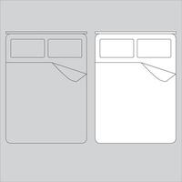 Illustration Design of double bed icon. bed seen from above. suitable for your home layout vector