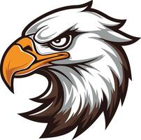 An eagle head with a beak and a long beak vector