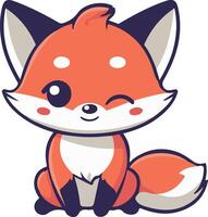 Fox cute cartoon illustration vector