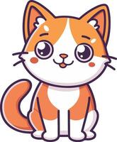 A cartoon cat with big eyes and a white collar vector