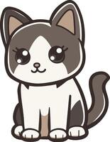 A cartoon cat with big eyes and a white background vector