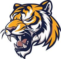 The head of a tiger is shown on a white background vector