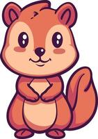 A cartoon squirrel with big eyes and a smile vector