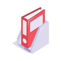 A file organizer isometric , symbolizing office work and organization vector