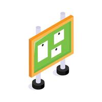 Trendy isometric icon of noticeboard, ready for premium use vector