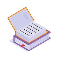 An open book with a bookmark, symbolizing reading and academic study design vector