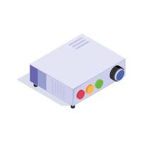Multimedia projector isometric icon, classroom presentations and lessons vector