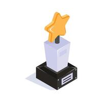academic or extracurricular achievement, A trophy with a star on top vector