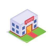 A simple school building icon, symbolizing education and learning institutions vector