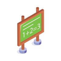 An amazing icon of school board in modern style, mathematics, calculations vector