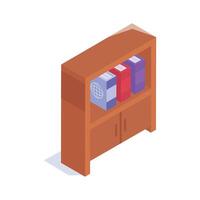 Check out this modern isometric of bookshelf in modern style vector