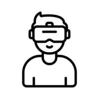 A person wearing a VR headset, representing immersive virtual experiences vector