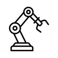 A robotic arm in action, symbolizing automated manufacturing and industrial vector