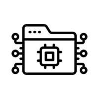 A document folder with AI nodes, concept icon of document management vector