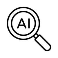 Ai search, artificial intelligence search icon in modern style vector