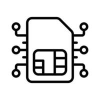 Esim chip card, embedded sim card design vector