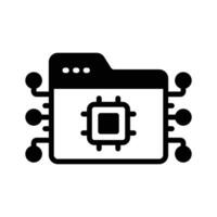 A document folder with AI nodes, concept icon of document management vector